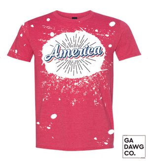 Vintage Dye Sublimation Bleached T-Shirt - America