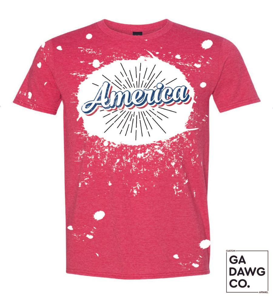 Vintage Dye Sublimation Bleached T-Shirt - America