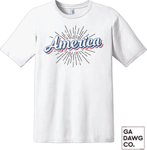 Vintage Dye Sublimation Bleached T-Shirt - America