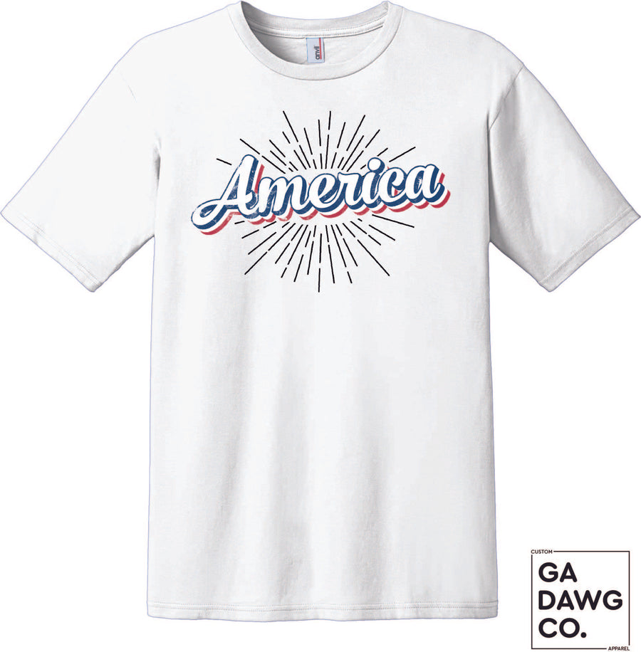 Vintage Dye Sublimation Bleached T-Shirt - America