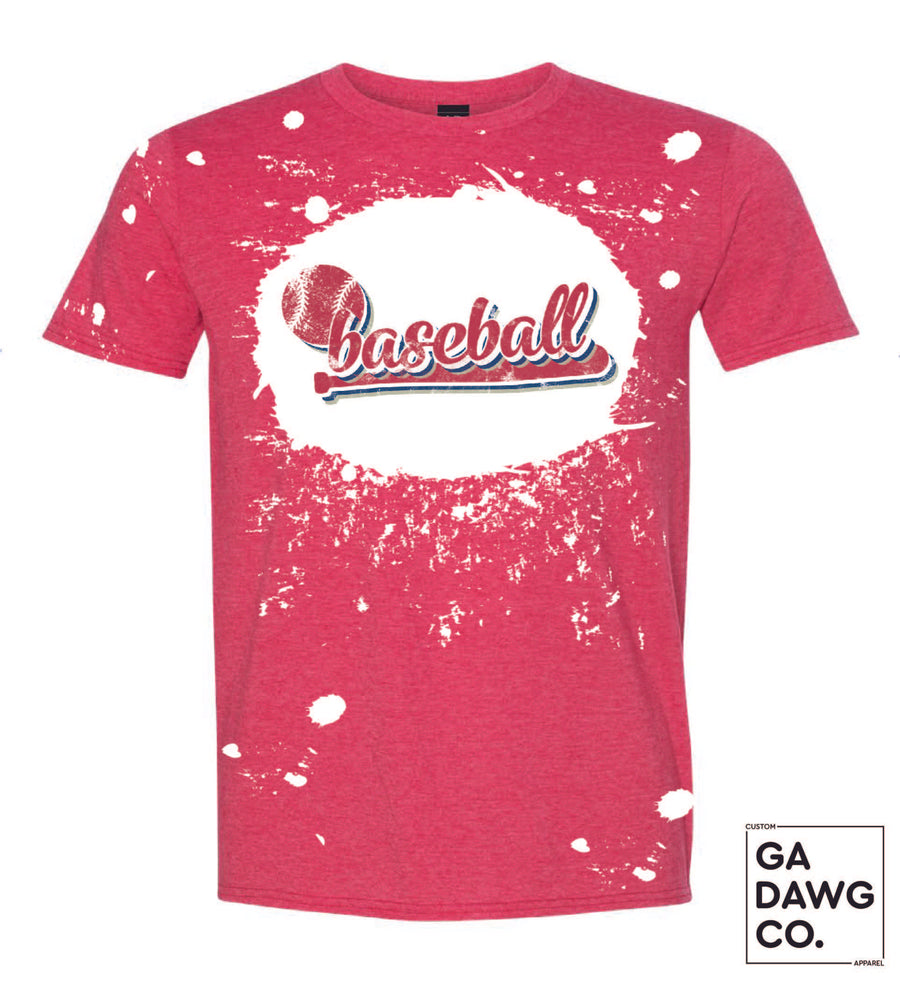 Vintage Dye Sublimation Bleached T-Shirt - Baseball