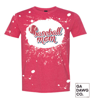 Vintage Dye Sublimation Bleached T-Shirt - Baseball Mom