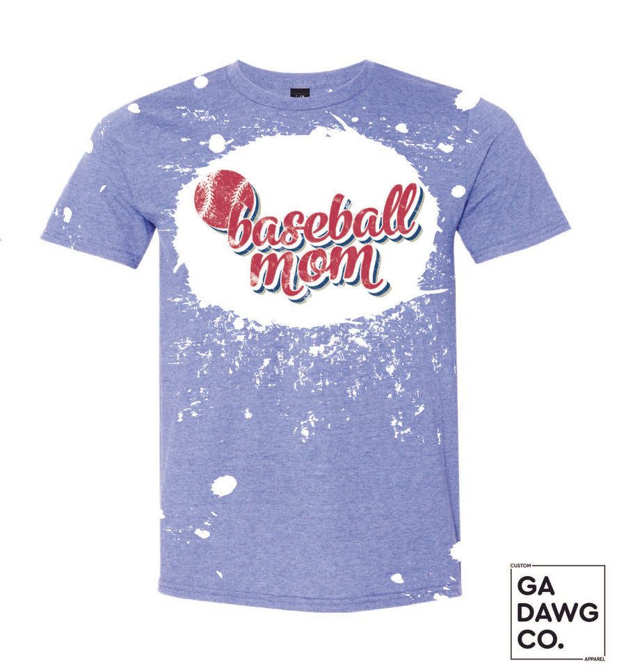 Vintage Dye Sublimation Bleached T-Shirt - Baseball Mom – Georgia Dawg Co