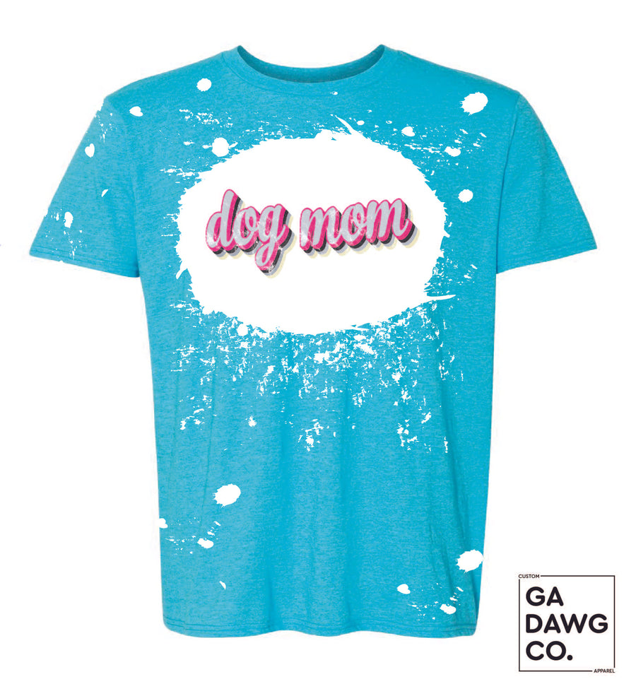 Vintage Dye Sublimation Bleached T-Shirt - Dog Mom