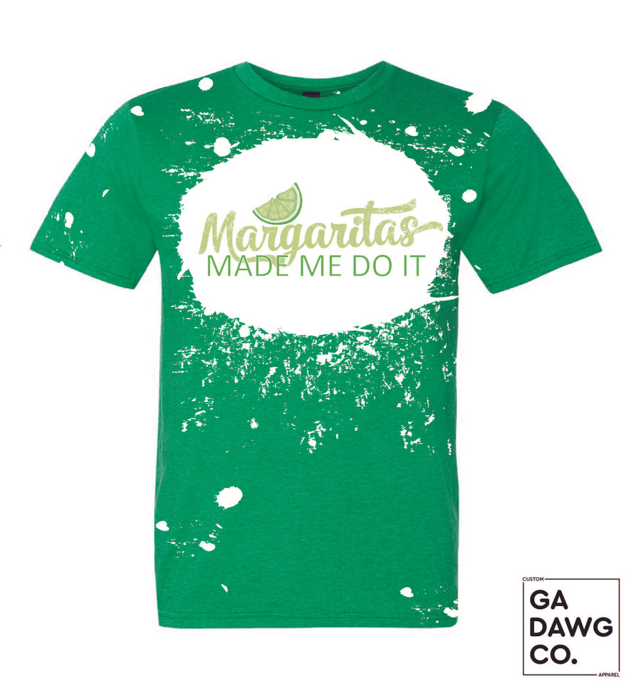 Vintage Dye Sublimation Bleached T-Shirt - Margaritas Made Me Do It