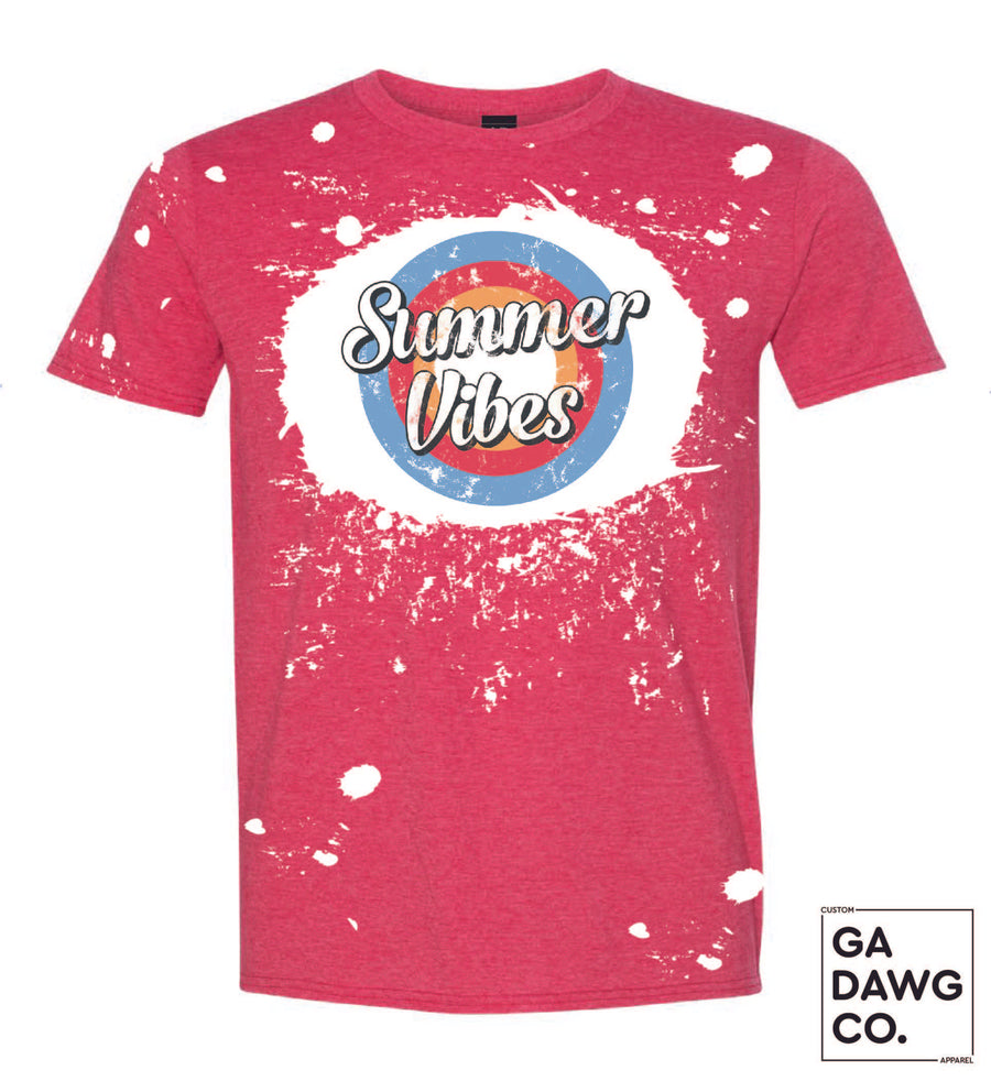 Vintage Dye Sublimation Bleached T-Shirt - Summer Vibes