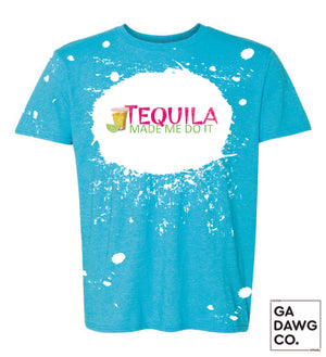 Vintage Dye Sublimation Bleached T-Shirt - Tequila Made me do it