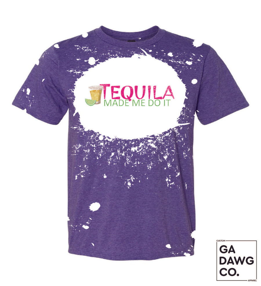 Vintage Dye Sublimation Bleached T-Shirt - Tequila Made me do it